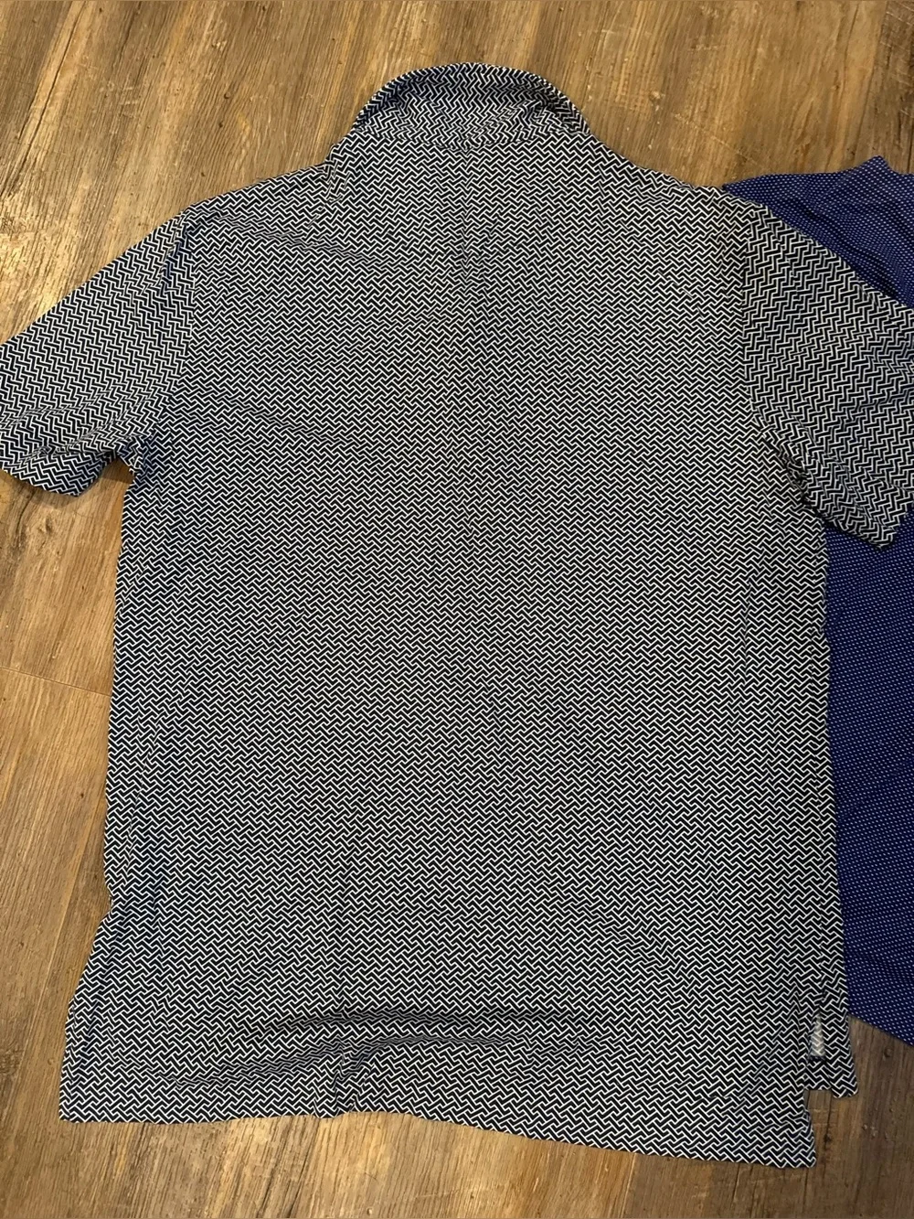 Polo Golf Ralph Lauren Polo Blue Geometric Performance Cotton Shirt Sz L (2)